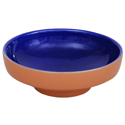 Vitra Water Jewels Çanak Lavabo Yuvarlak, Kompakt, 40x40 cm Armatür Deliksiz, Su Taşma Deliksiz, Clean, Terrarosa-Mavi - 4