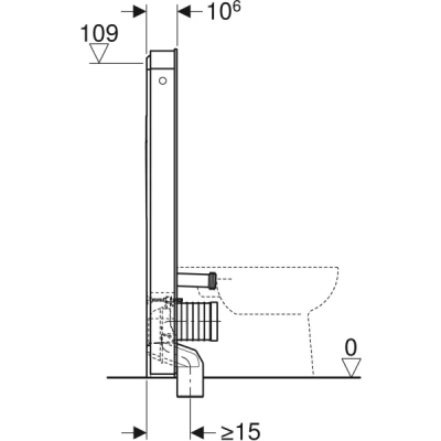 Yere oturan klozet için Geberit Monolith Plus sıhhi modülü, 114 cm, cam ön kaplama: Işık rengi=2200–4000K, Ön kaplama: beyaz cam, Yan kaplama: alüminyum - 4