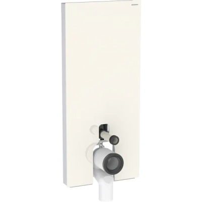 Yere oturan klozet için Geberit Monolith Plus sıhhi modülü, 114 cm, cam ön kaplama: Işık rengi=2200–4000K, Ön kaplama: kum grisi cam, Yan kaplama: alüminyum - 1